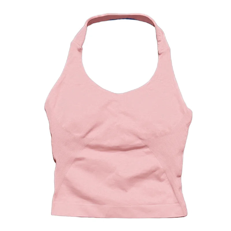 Elevate Your Workout with the Women's Longline Seamless Yoga Tank - Open Back Bra Sportswear for Gym and Running