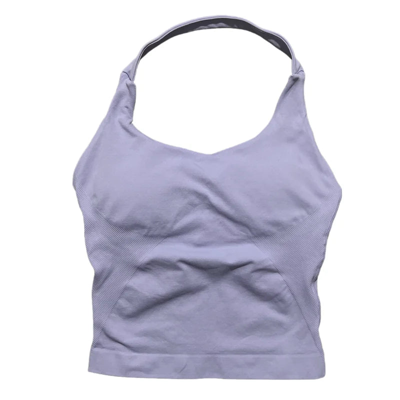 Elevate Your Workout with the Women's Longline Seamless Yoga Tank - Open Back Bra Sportswear for Gym and Running