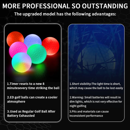 Night Glow Golf Balls – Set of 6 
