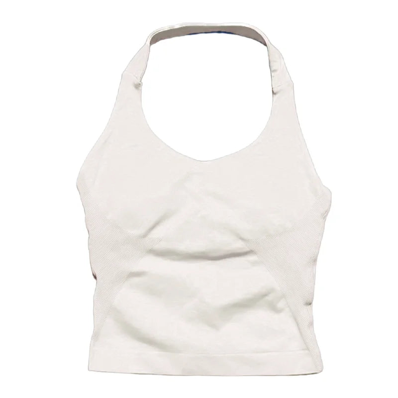 Elevate Your Workout with the Women's Longline Seamless Yoga Tank - Open Back Bra Sportswear for Gym and Running